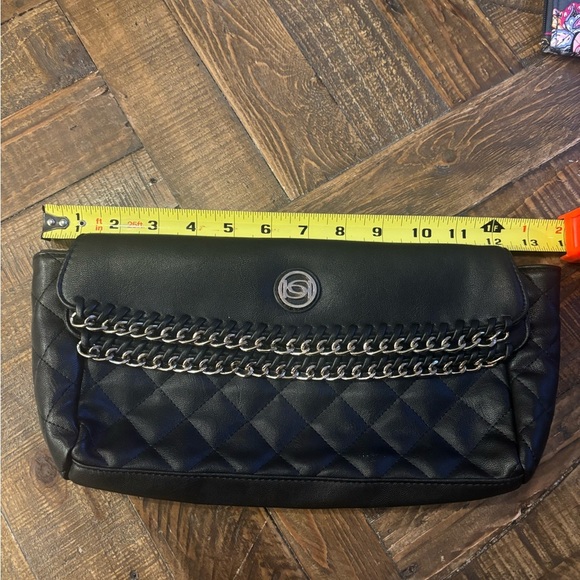 Bebe Black Jenny Leather Quilted Clutch Handbag 
Silver Hardware - Picture 9 of 10
